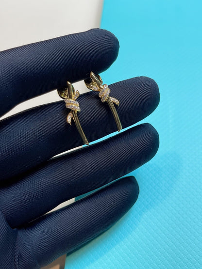 [Corinne]KNOT EARRINGS GOLD DIAMOND