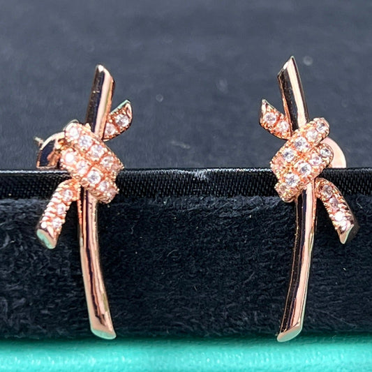 [Corinne]KNOT EARRINGS PINK GOLD DIAMOND