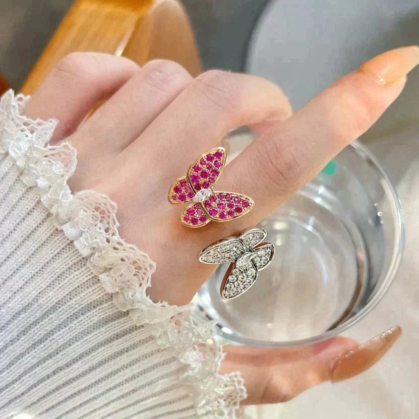 [⭐Corinne]TWIN BUTTERFLY DIAMOND RING