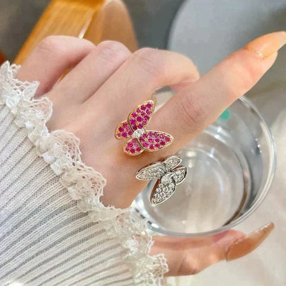 [⭐Corinne]TWIN BUTTERFLY DIAMOND RING