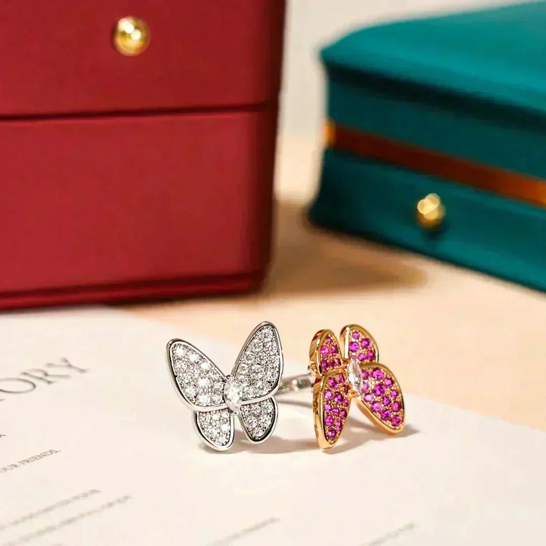 [⭐Corinne]TWIN BUTTERFLY DIAMOND RING