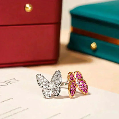 [⭐Corinne]TWIN BUTTERFLY DIAMOND RING