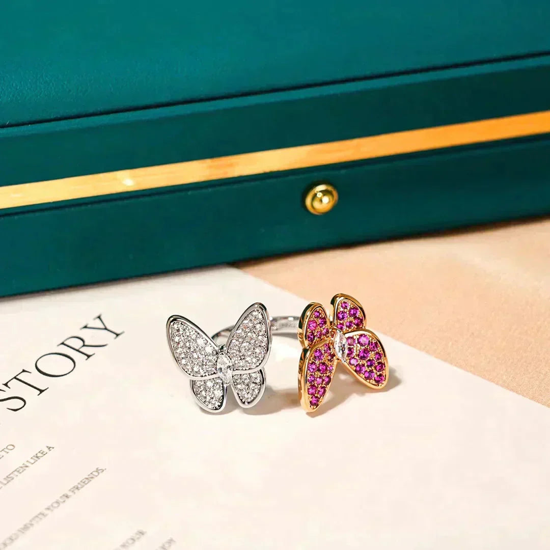 [⭐Corinne]TWIN BUTTERFLY DIAMOND RING