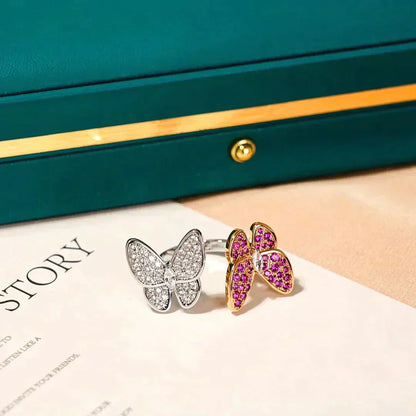 [⭐Corinne]TWIN BUTTERFLY DIAMOND RING
