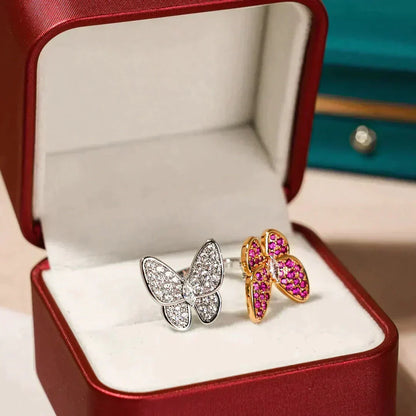 [⭐Corinne]TWIN BUTTERFLY DIAMOND RING