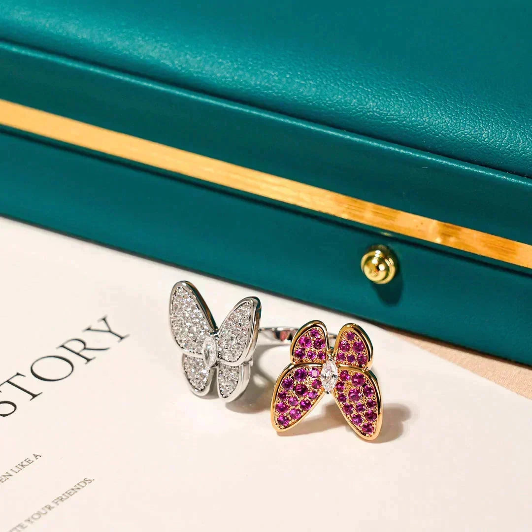 [⭐Corinne]TWIN BUTTERFLY DIAMOND RING