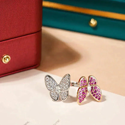 [⭐Corinne]TWIN BUTTERFLY DIAMOND RING