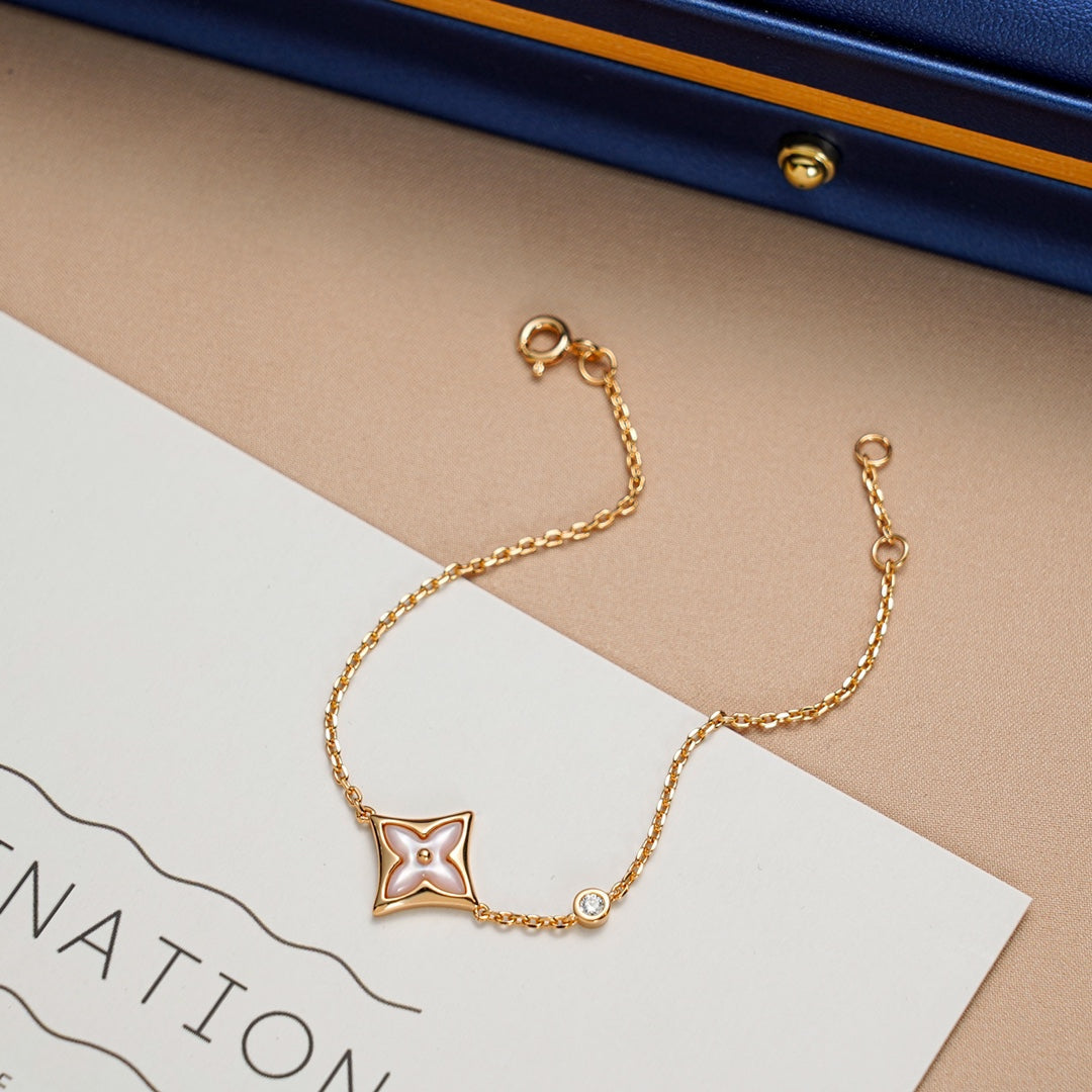 [⭐Corinne]STAR 1 DIAMOND PINK GOLD BRACELET