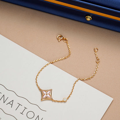[⭐Corinne]STAR 1 DIAMOND PINK GOLD BRACELET