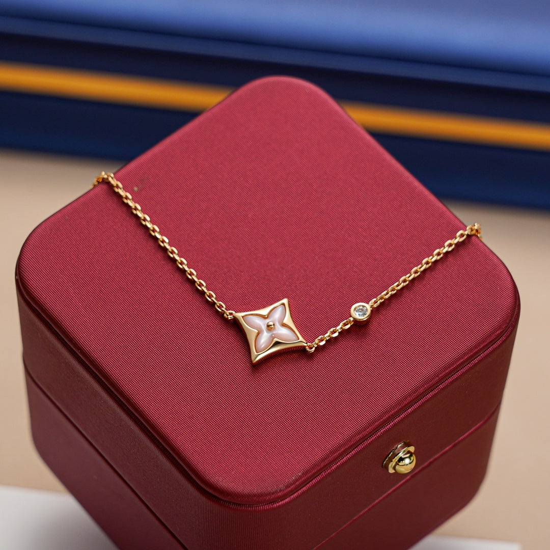 [⭐Corinne]STAR 1 DIAMOND PINK GOLD BRACELET