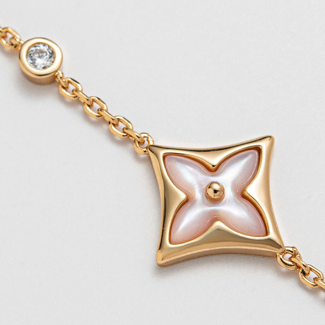 [⭐Corinne]STAR 1 DIAMOND PINK GOLD BRACELET