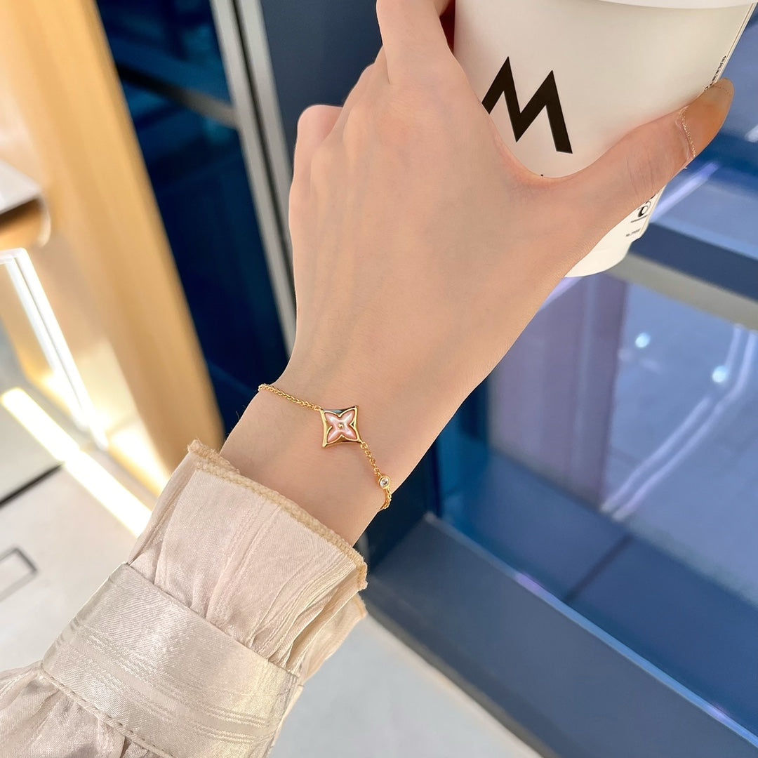 [⭐Corinne]STAR 1 DIAMOND PINK GOLD BRACELET