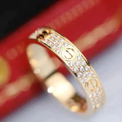 [⭐Corinne]LOVE RING 3.6MM DIAMOND PAVED