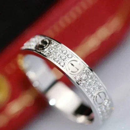 [⭐Corinne]LOVE RING 3.6MM DIAMOND PAVED