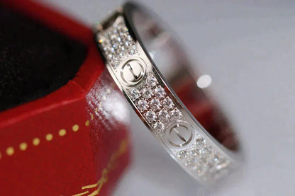 [⭐Corinne]LOVE RING 3.6MM DIAMOND PAVED