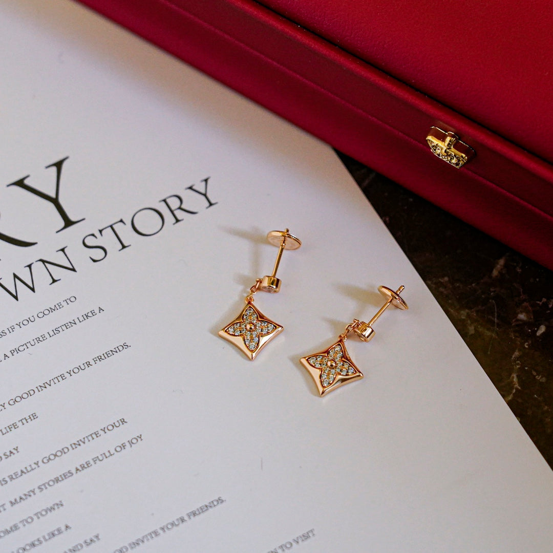 [⭐Corinne]STAR DIAMONDS EARRINGS GOLD