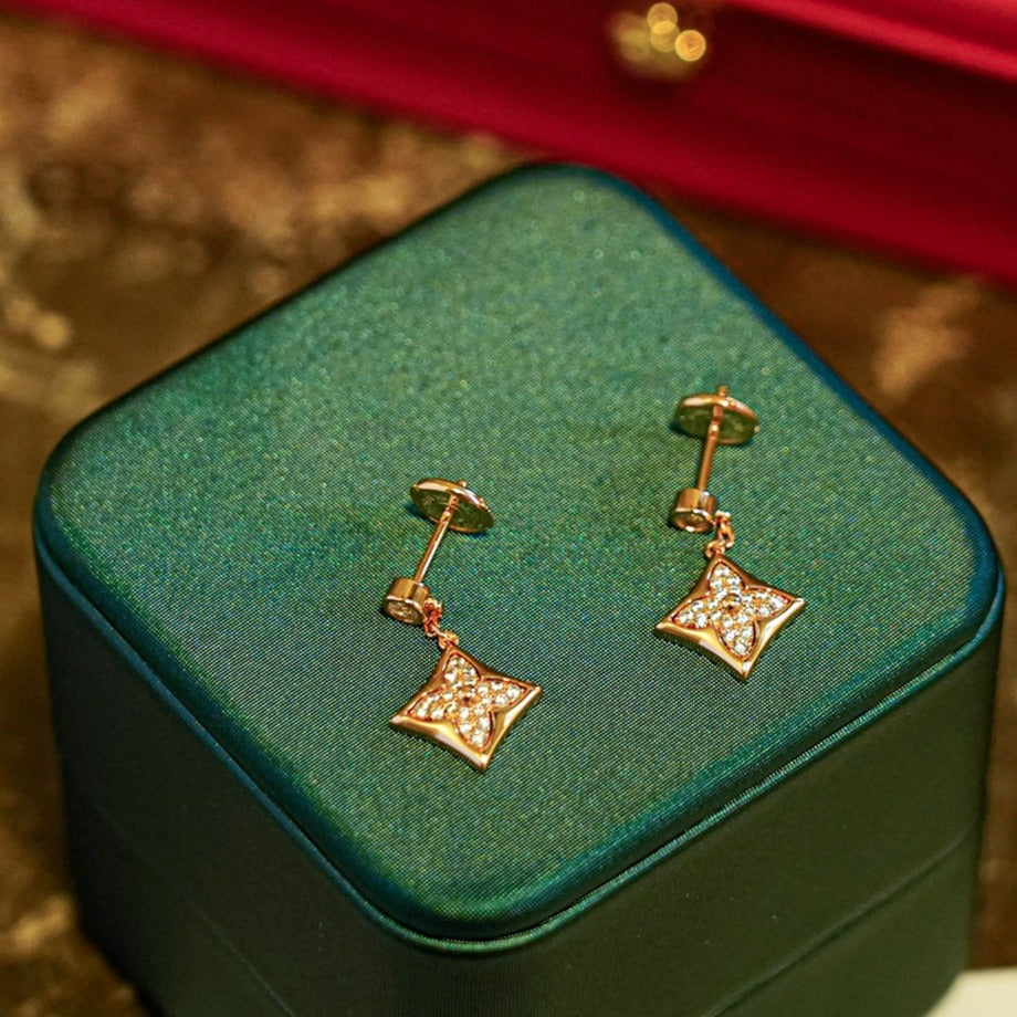 [⭐Corinne]STAR DIAMONDS EARRINGS GOLD