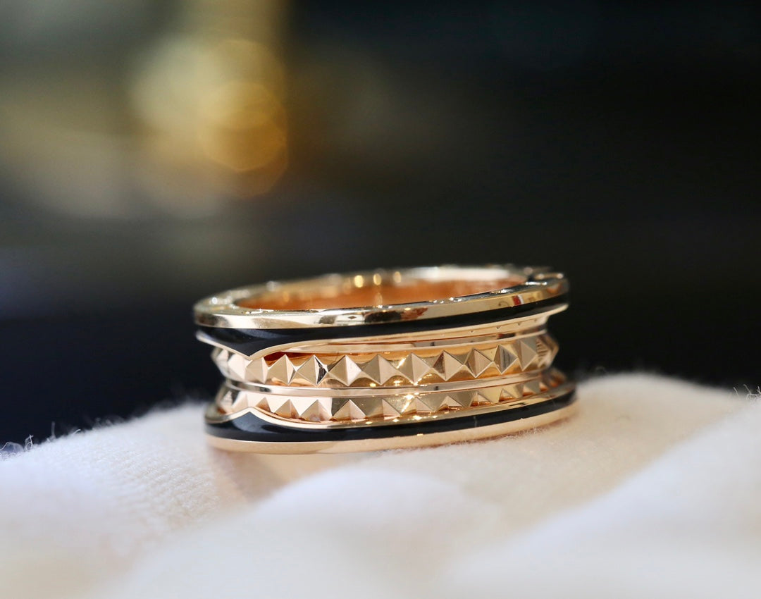 [⭐Corinne]ZERO 1 PINK GOLD BLACK CERAMIC RING