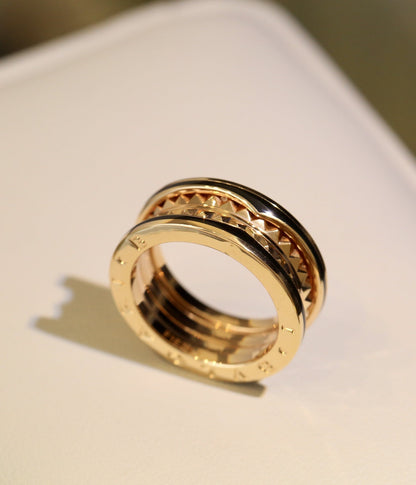[⭐Corinne]ZERO 1 PINK GOLD BLACK CERAMIC RING
