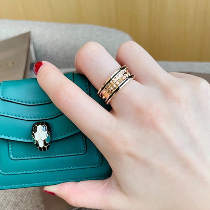 [⭐Corinne]ZERO 1 PINK GOLD BLACK CERAMIC RING