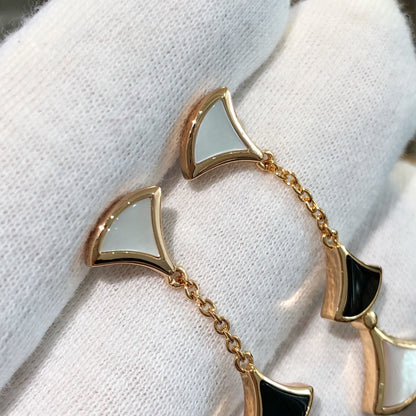 [⭐Corinne]DREAM EARRINGS 3 MOTIFS ONYX MOP PINK GOLD