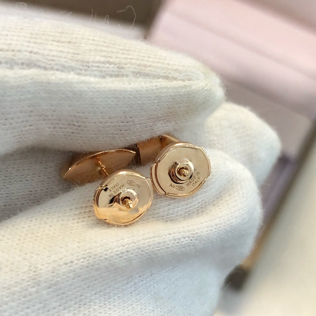 [⭐Corinne]DREAM EARRINGS 3 MOTIFS ONYX MOP PINK GOLD