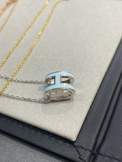 [⭐Corinne]POP H LIGHT BLUE NECKLACE