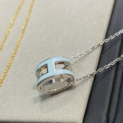 [⭐Corinne]POP H LIGHT BLUE NECKLACE