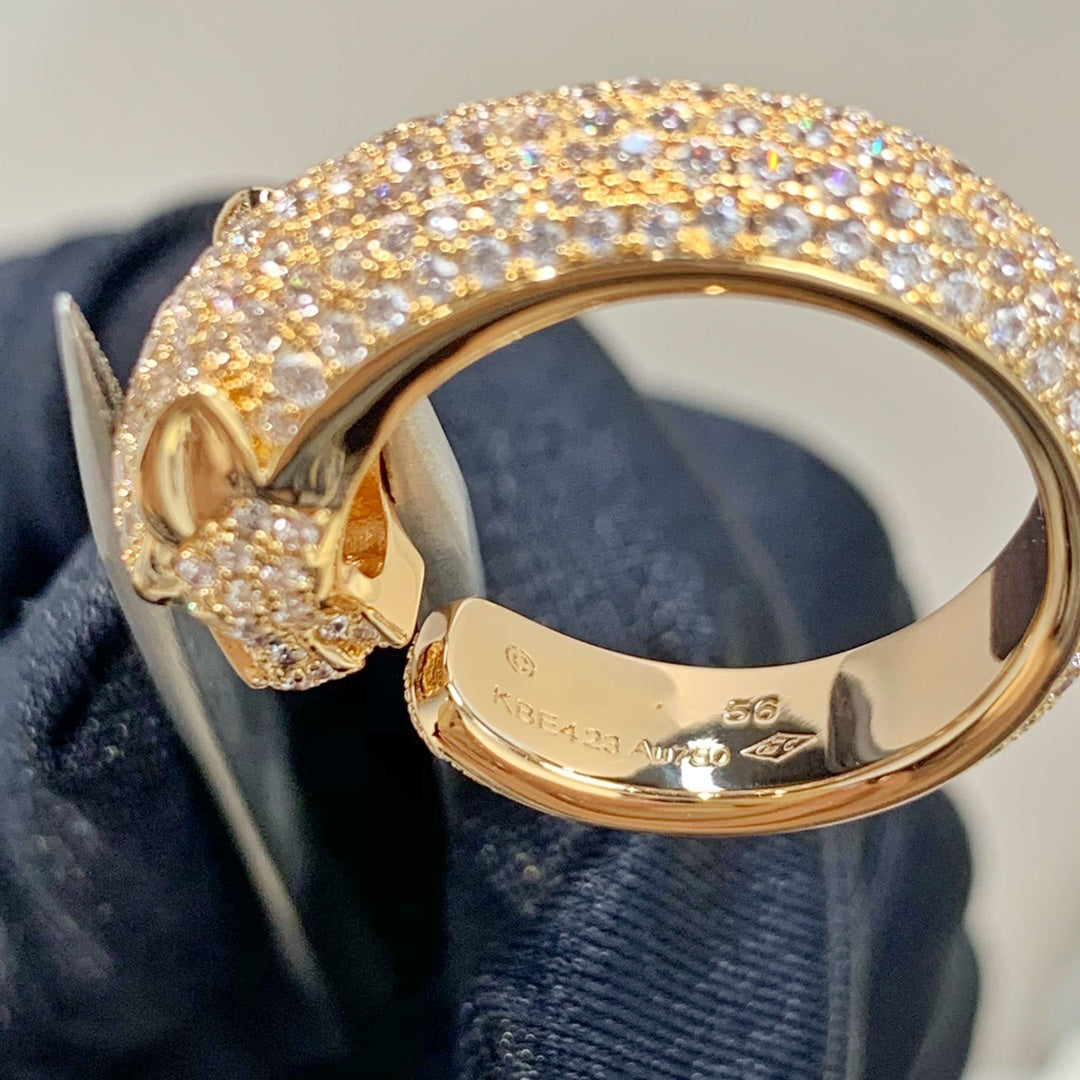 [⭐Corinne]PANTHERE PINK GOLD DIAMOND RING