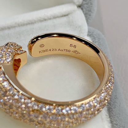 [⭐Corinne]PANTHERE PINK GOLD DIAMOND RING