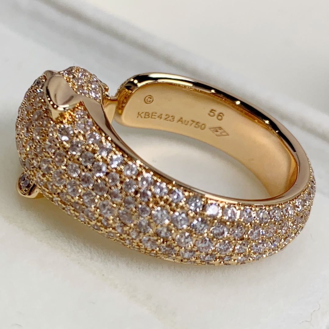 [⭐Corinne]PANTHERE PINK GOLD DIAMOND RING