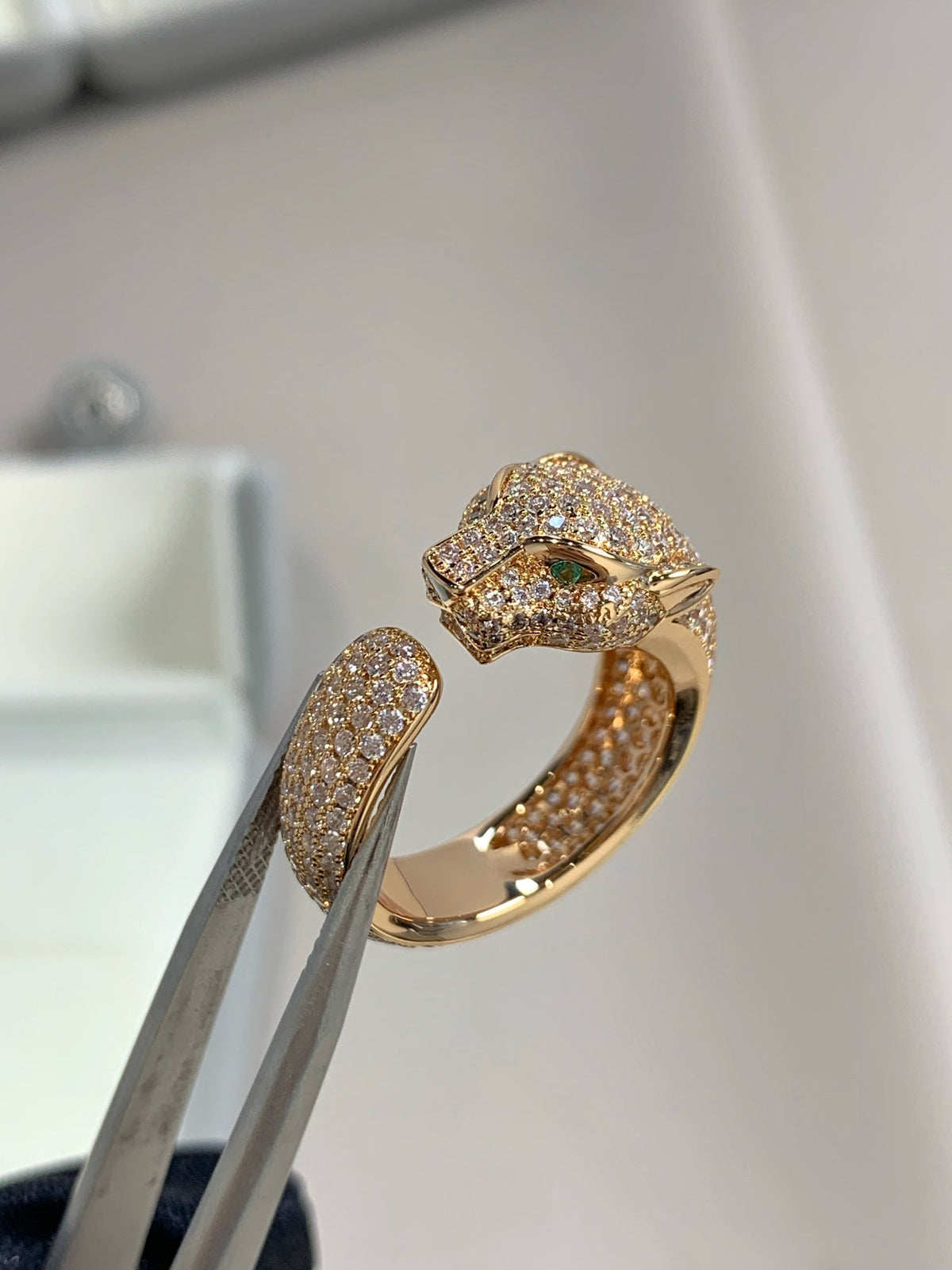 [⭐Corinne]PANTHERE PINK GOLD DIAMOND RING