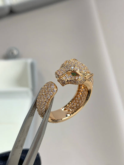 [⭐Corinne]PANTHERE PINK GOLD DIAMOND RING