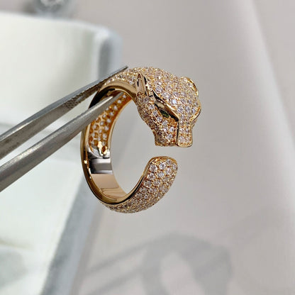 [⭐Corinne]PANTHERE PINK GOLD DIAMOND RING