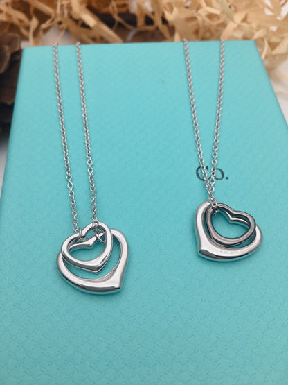 [Corinne]OPEN HEART SILVER NECKLACE