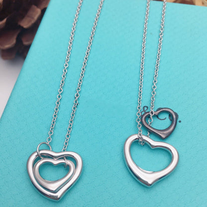 [Corinne]OPEN HEART SILVER NECKLACE