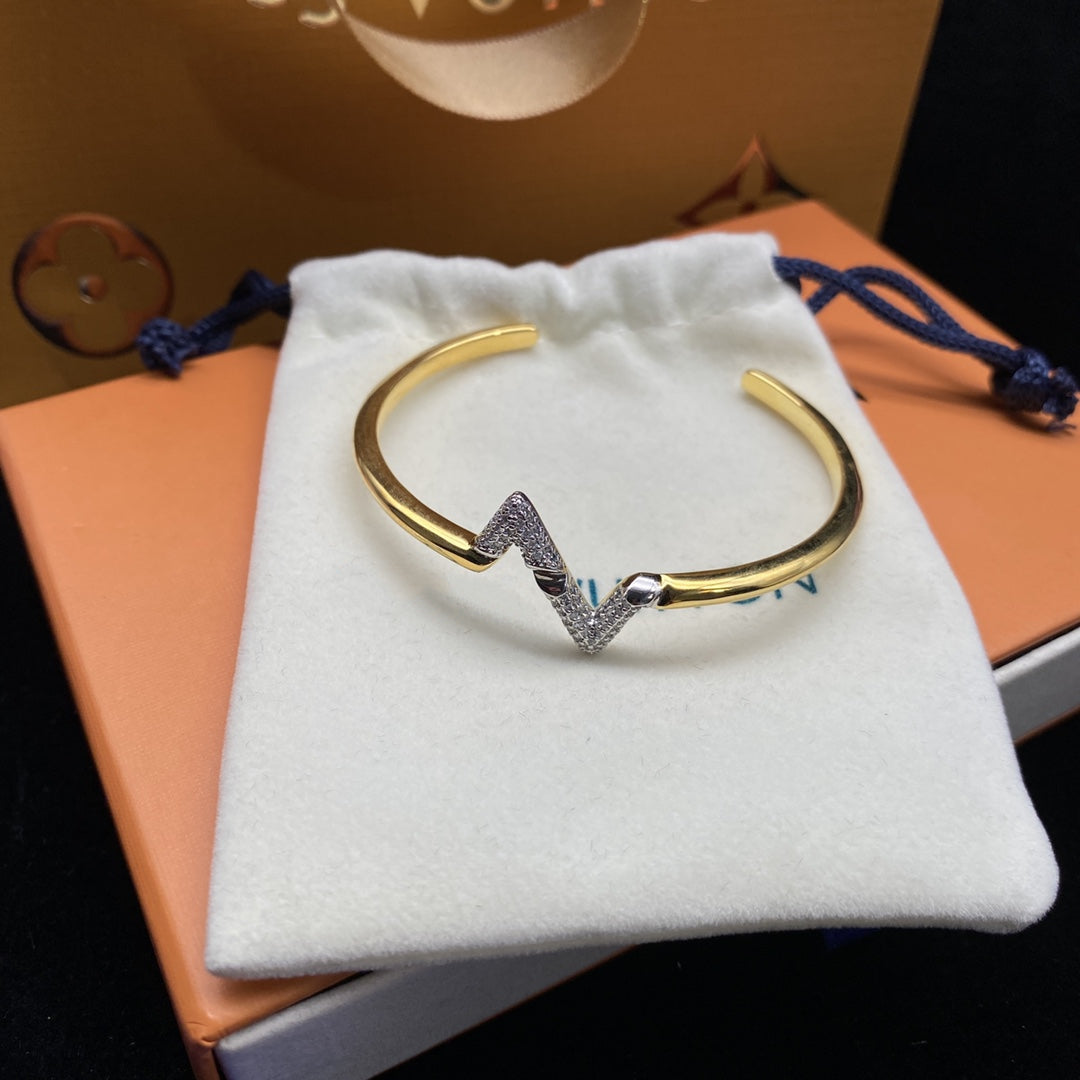 [⭐Corinne]VOLTE UPSITE DOWN DIAMOND GOLD OPEN BRACELET