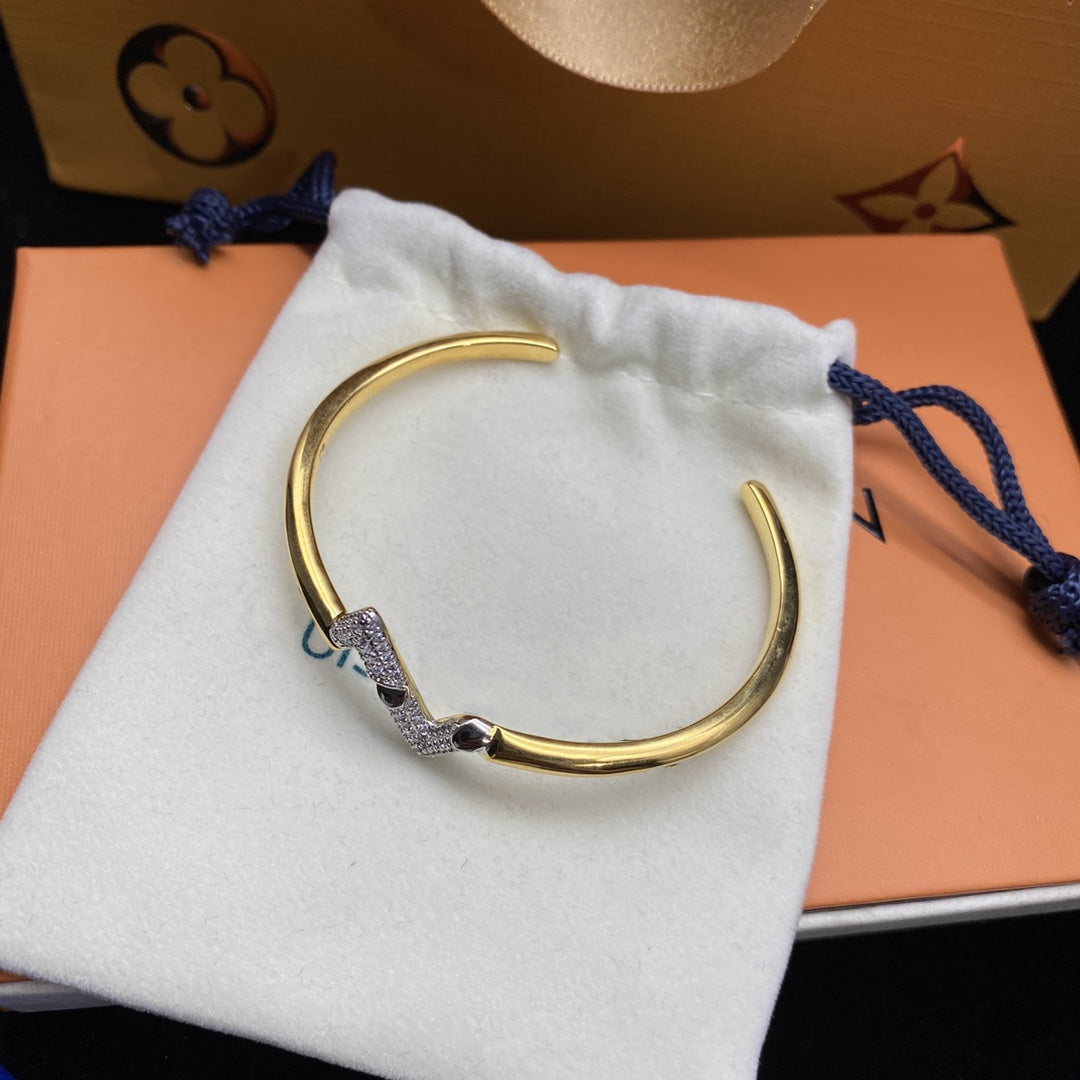 [⭐Corinne]VOLTE UPSITE DOWN DIAMOND GOLD OPEN BRACELET