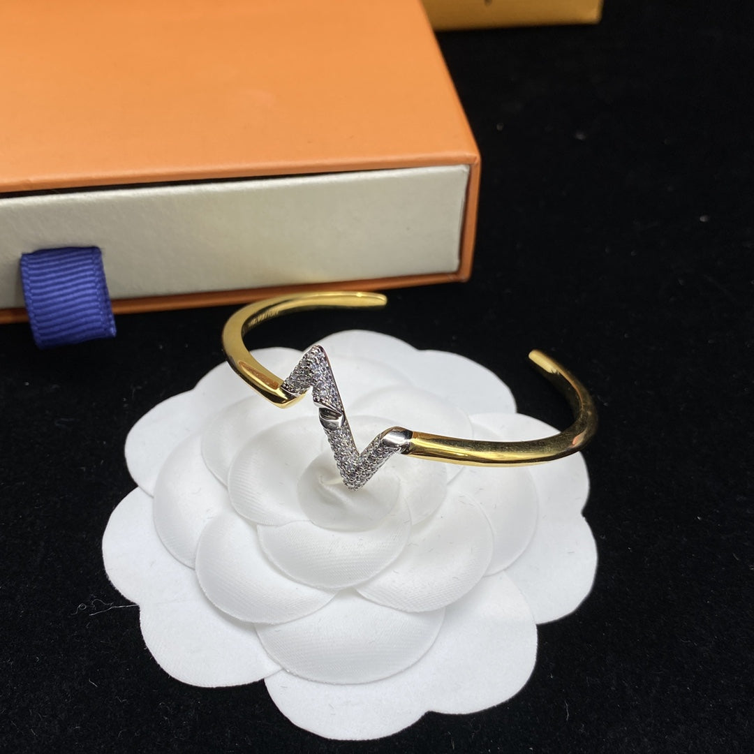 [⭐Corinne]VOLTE UPSITE DOWN DIAMOND GOLD OPEN BRACELET