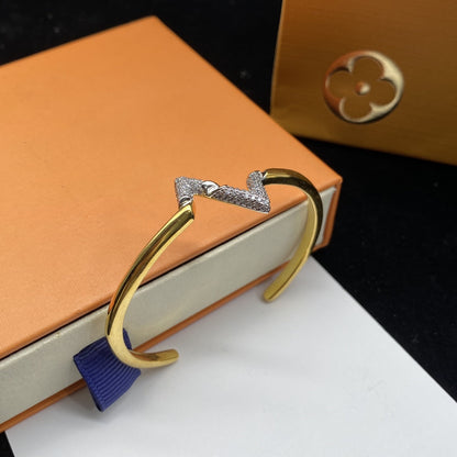 [⭐Corinne]VOLTE UPSITE DOWN DIAMOND GOLD OPEN BRACELET