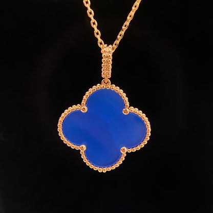 [⭐Corinne]CLOVER 25MM NECKLACE TURQUOISE ROSE GOLD