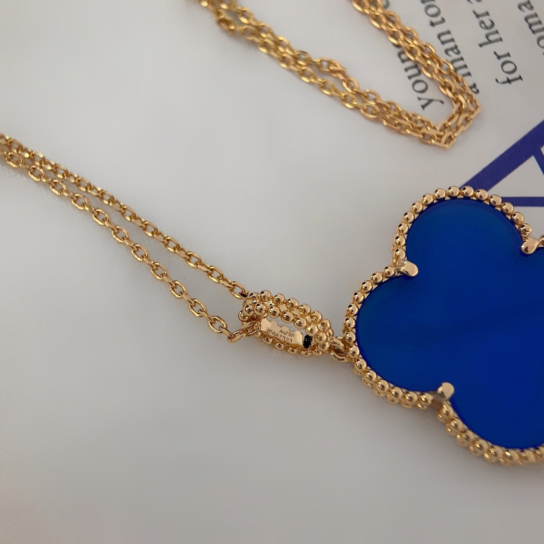 [⭐Corinne]CLOVER 25MM NECKLACE TURQUOISE ROSE GOLD