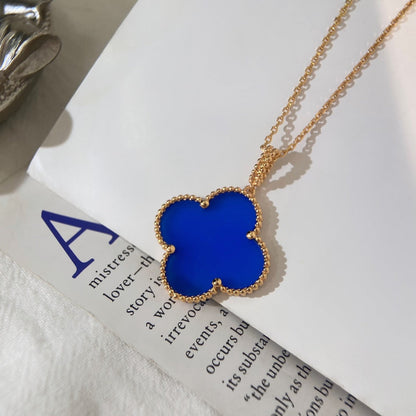 [⭐Corinne]CLOVER 25MM NECKLACE TURQUOISE ROSE GOLD