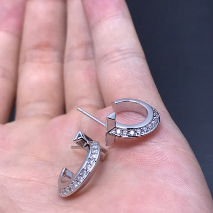 [Corinne]T HOOP DIAMOND EARRINGS