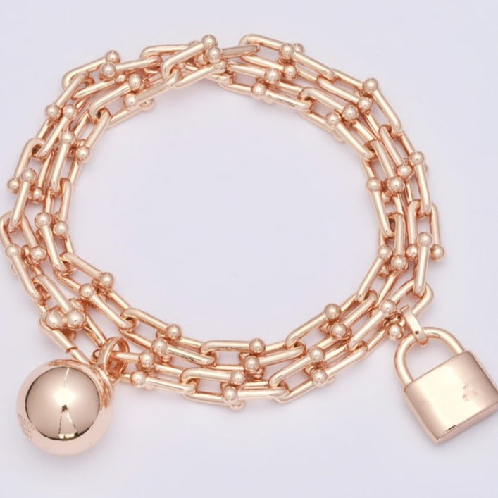 [Corinne]HARDWEAR WRAP PINK GOLD BRACELET