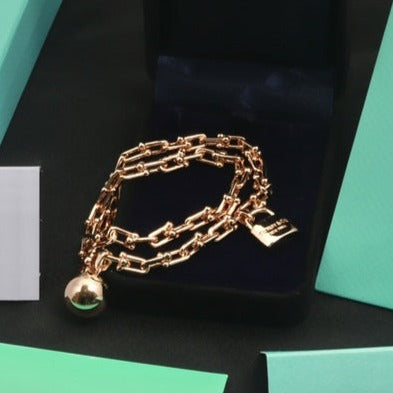 [Corinne]HARDWEAR WRAP PINK GOLD BRACELET