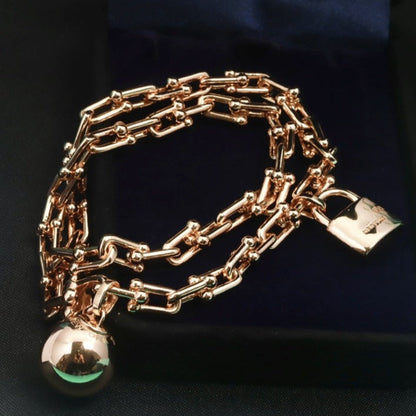 [Corinne]HARDWEAR WRAP PINK GOLD BRACELET