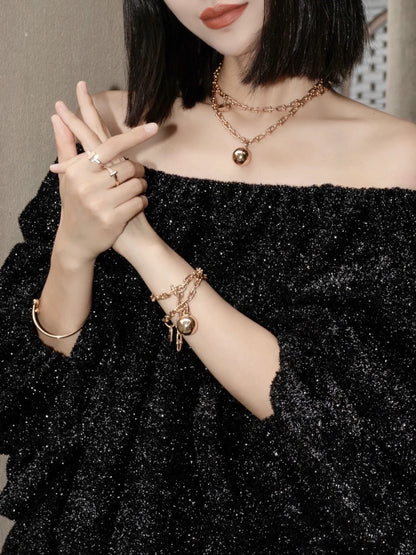 [Corinne]HARDWEAR WRAP PINK GOLD BRACELET