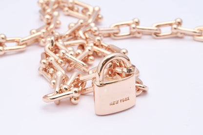 [Corinne]HARDWEAR PINK GOLD WRAP NECKLACE