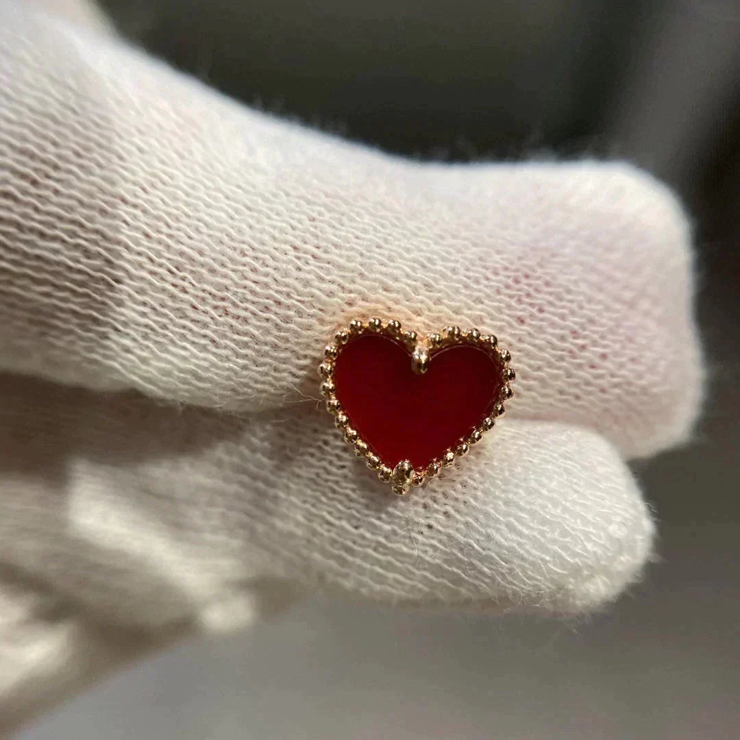 [⭐Corinne]HEART CARNELIAN STUD EARRINGS